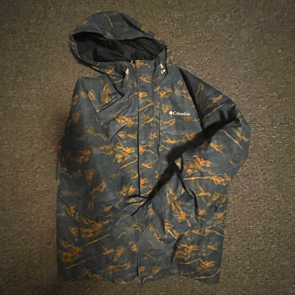 Columbia Blue and Gold Raincoat with Hood and Weather Resistant Material